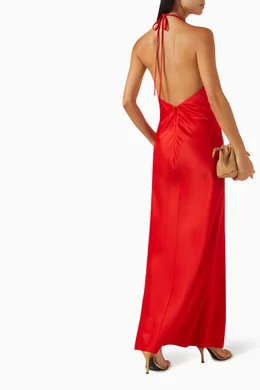 halter backless white dress White Halter Backless Maxi Cabo Dress XL main image 1