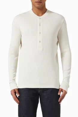 【関税＆送料込み】Tom Ford Henley Cotton Stretch Ribbed Lo COTTON MODAL RIB HENLEY | Tom Ford Fashion
