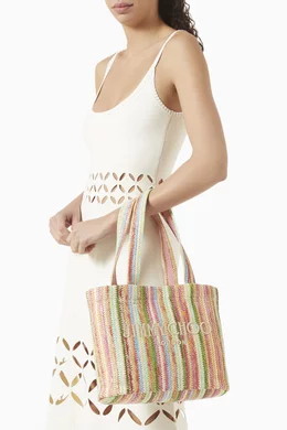 Buy Jimmy Choo Multicolour Beach Tote in Raffia For Women