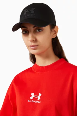 Buy Balenciaga Black x Under Armour® Molded Cap in Nylon For