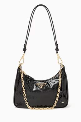 Buy Prada Black Small Re-Edition 1995 Chaîne Shoulder Bag in Patent Leather  For Women Online | Ounass Saudi