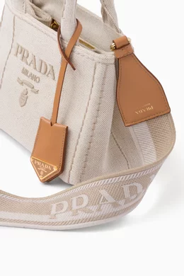 Buy Prada Neutral Small Giardiniera Tote Bag in Canvas For Women Online Ounass Saudi