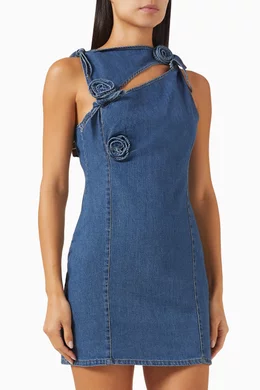 Buy Coperni Blue Flower Mini Dress in Denim For Women Online | Ounass Saudi
