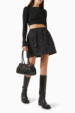 Buy Prada Black Cargo Mini Skirt in Re-Nylon For Women