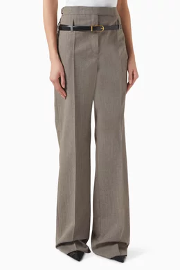 パンツ Prada Dove Grey Wool Blend Pant Buy Prada Grey High-rise Pants in Wool Blend For Women
