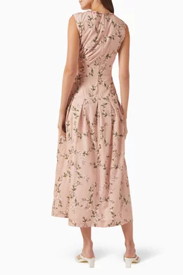 Buy Agua by Agua Bendita Pink Otoo Wisteria Midi Dress in Linen For Women  Online | Ounass Saudi