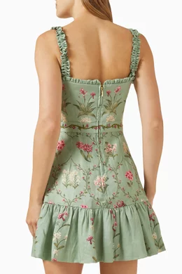 slim fit dress slacks Agua by Agua Bendita Miramar Memoria Dress in Green