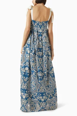 Buy Agua by Agua Bendita Blue Verbena Ribbons Maxi Dress For Women Online |  Ounass Saudi
