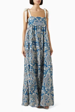 Buy Agua by Agua Bendita Blue Verbena Ribbons Maxi Dress For Women Online |  Ounass Saudi
