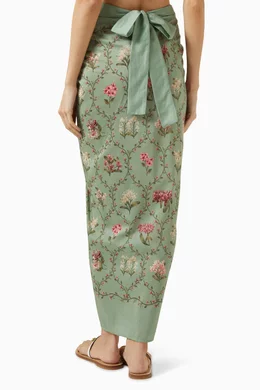 【AGUA BY AGUA BENDITA】orquidea プリント cotton pareo Aurora-Lavanda-Orquidea-Pareo-
