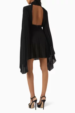 Buy Elisabetta Franchi Black Pleated Mini Dress in Viscose For Women Online  | Ounass Saudi