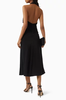 Buy Elisabetta Franchi Black Halterneck Dress in Viscose-jersey For Women  Online | Ounass Saudi