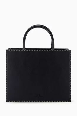 Buy Elisabetta Franchi Black Medium Tote Bag in Faux Leather