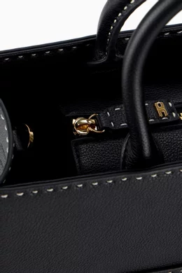 Buy Elisabetta Franchi Black Medium Tote Bag in Faux Leather