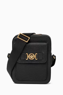 Buy Versace Black Biggie Medusa Crossbody Bag in Leather For Men Online Ounass Saudi