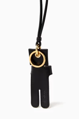 Buy Jacquemus Black Le Porte Amico Keyring in Leather For Men