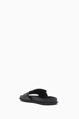 Buy Jacquemus Black Moccasin Sandals in Leather For Men