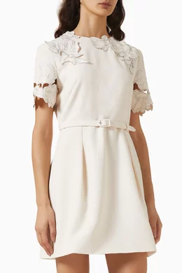 Buy Leo Lin Neutral Aurelie Appliqu Mini Dress For Women Online | Ounass  Saudi