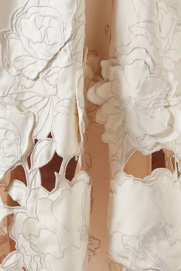 Buy Leo Lin Neutral Aubrey Appliqu Midi Dress For Women Online | Ounass  Saudi
