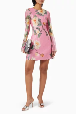 Buy Leo Lin Pink Suzanne Mini Dress in Linen-blend For Women Online |  Ounass Saudi