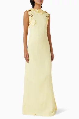 Buy Leo Lin Yellow Solene Applique Maxi Dress For Women Online | Ounass  Saudi