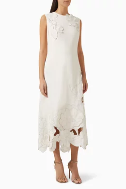 Buy Leo Lin White Cleo Floral Midi Dress For Women Online | Ounass Saudi