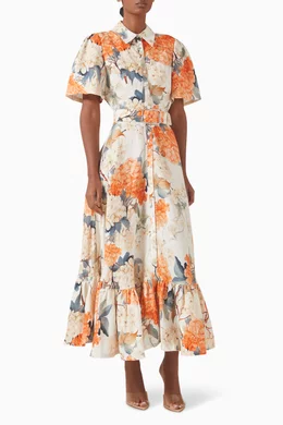 chinese dress ladies Bianca Short Sleeve Midi Dress