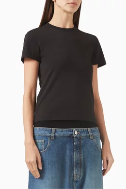 Tシャツ・カットソー ALAIA BLACK COTTON T-SHIRT ALAÏA Black Printed T-Shirt ALAÏA