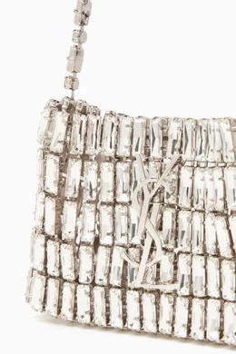 Buy SAINT LAURENT Grey Mini Crystal embellished Evening Bag For Women Online Ounass Saudi