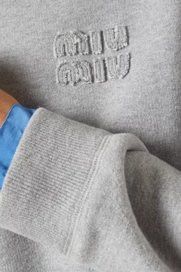 Buy Miu Miu Grey Boxy Sweatshirt in Cotton For Women Online