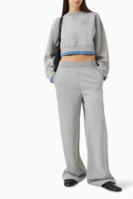 Buy Miu Miu Grey Boxy Sweatshirt in Cotton For Women Online