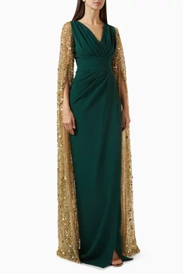 green emerald velvet dress Angelina Satin Midi Dress in Emerald – Rhea Costa