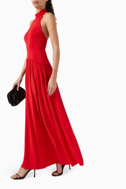 Buy Solid & Striped Red The Halter Soglio Maxi Dress in Viscose Blend For  Women Online