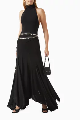 siedres halter dress SEGNOR - Open-back halter velvet devor dress by SIEDRS
