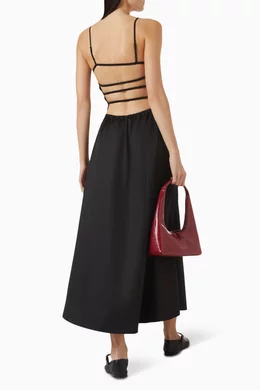 Buy Solid & Striped Black Delta Midi Dress in Cotton For Women Online |  Ounass Saudi