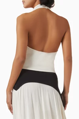 sachin and babi light blue dress Solid & Striped The Soglio Halter Maxi Dress In Brown