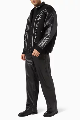 Buy Champion Black x Angelo Baque Charro Pants in Faux Leather For