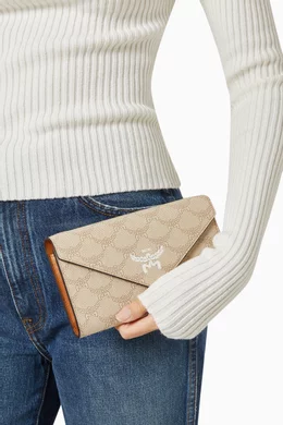 [MCM]★Himmel Lauretos Continental Wallet Large Himmel Continental Wallet in Lauretos Grey | MCM ®PL
