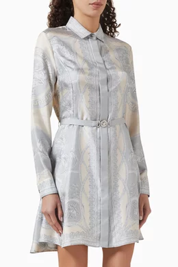 【関税＆送料込み】Versace Dress With La Coupe Des Dieux Pr La Coupe des Dieux Silk Midi Shirt Dress Print | VERSACE US