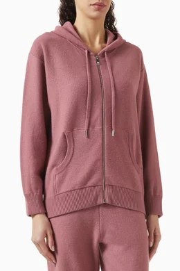Buy Versace Pink Medusa Zipped Hoodie in Wool Cashmere-blend For