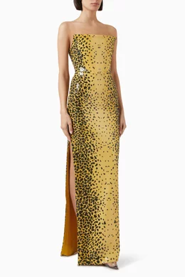 Buy Alex Perry Yellow Sequin-embellished Column Gown For Women Online |  Ounass Saudi