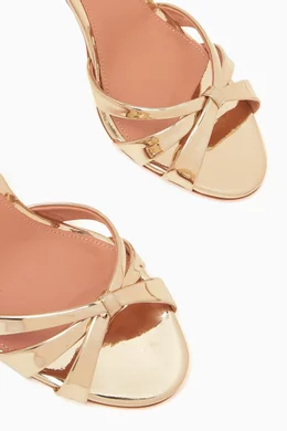 Buy Aquazzura Gold Tati 85 Sandals in Metallic Leather For Women