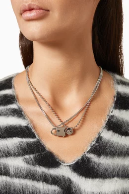 [MARC JACOBS]★Friendship Padlock Necklace キーペンダント★ MARC JACOBS Friendship Padlock silver-plated necklace set