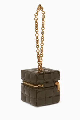 【SAINT LAURENT】cassandre matelasse carre mini cube CASSANDRE MATELASSÉ CARRÉ mini cube on chain in lambskin
