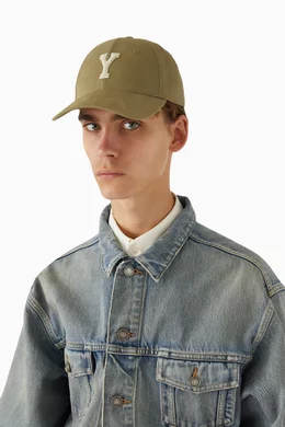 Buy SAINT LAURENT White Y Varsity Cap in Cotton For Men Online 