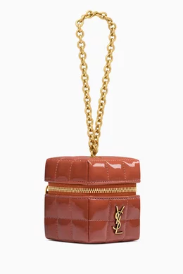 Buy SAINT LAURENT Pink Cassandre Matelassé Mini Cube on