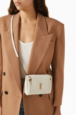 Buy SAINT LAURENT White Mini Nolita Bag in Quilted Leather
