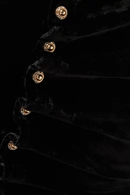 Buy Rabanne Black Button Dress in Velvet For Women Online | Ounass Saudi