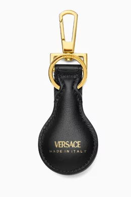 Buy Versace Black Medusa Biggie Keychain in Leather For Men Online