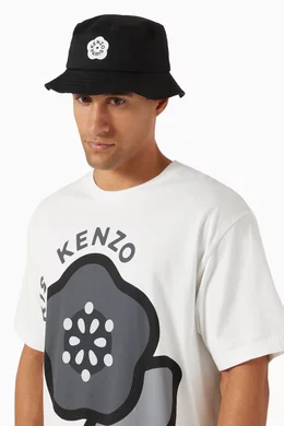 KENZO【送料込】BAUX FLOWER CAP BLACK Boke Flower 2.0' embroidered cap in cotton | KENZO
